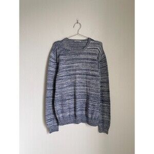 Marine Layer Men's Cotton Knit Sweater in Marled Navy Size LARGE